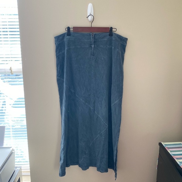 Women’s Soft Surroundings Gray Linen Blend Maxi Skirt Size Large - Picture 2 of 6